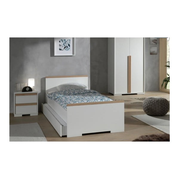 Vaikiškas naktinis staliukas baltos spalvos London – Vipack-image-2