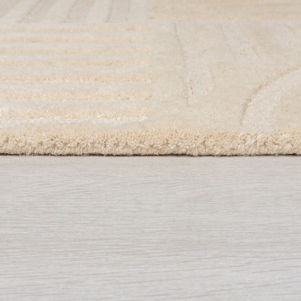 Smėlio spalvos vilnonis kilimas 60x230 cm Zen Garden - Flair Rugs-image-4
