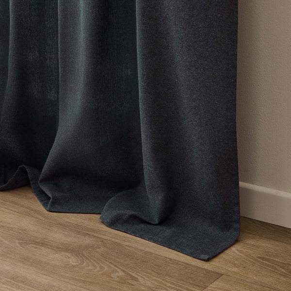 Antracito spalvos iš medvilnės mišinio užuolaida 140x240 cm Everest – douceur d'intérieur-image-4