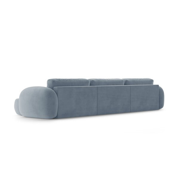 Pilkai mėlynos spalvos iš velveto sulankstoma/su sandėliavimo vieta kampinė sofa („U“ formos) Tonale – Cosmopolitan Design-image-4