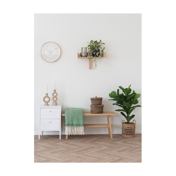 Žalios spalvos iš vilnos mišinio antklodė ir pledas 130x170 cm Carmel – House Nordic-image-2