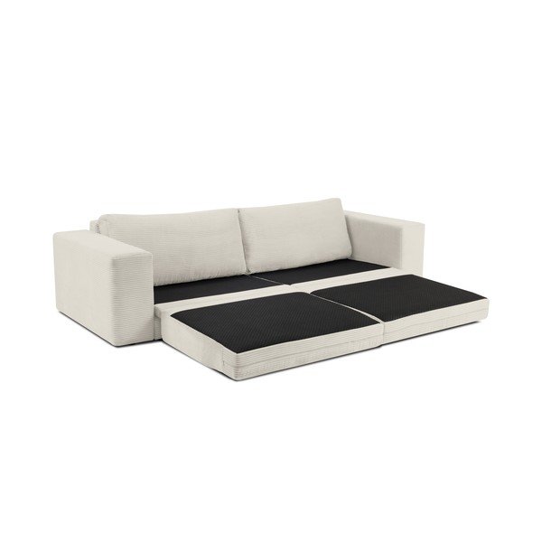 Smėlio spalvos aksominė sofa-lova Milo Casa Donatella-image-4