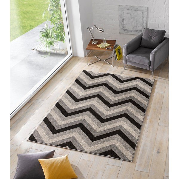 Juodas kilimas Chateau Chevron, 120x170 cm-image-1