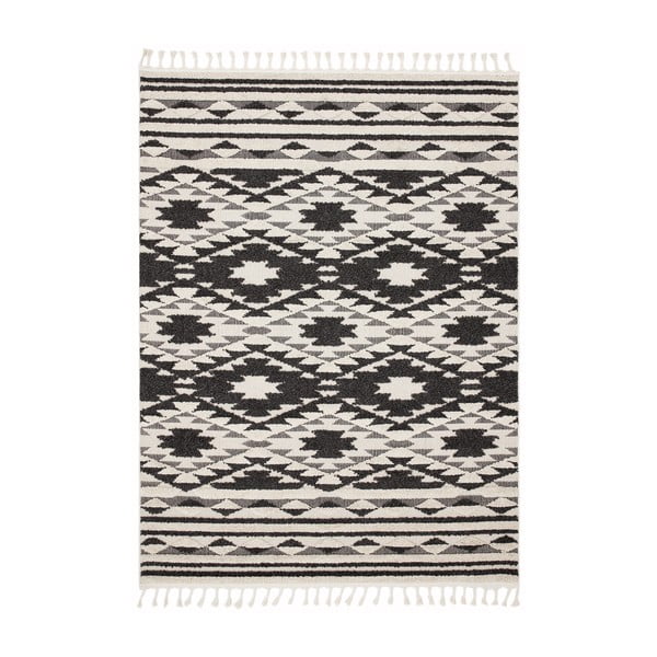 Juodos ir baltos spalvos kilimas Asiatic Carpets Taza, 200 x 290 cm