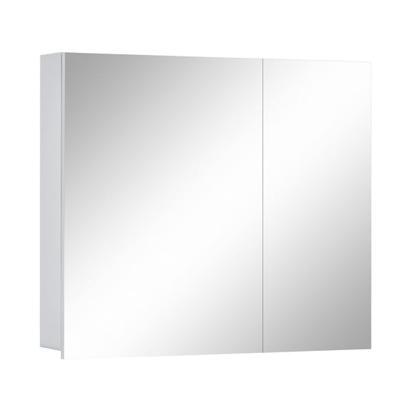Balta sieninė vonios spintelė su veidrodžiu Støraa Wisla, 80 x 70 cm