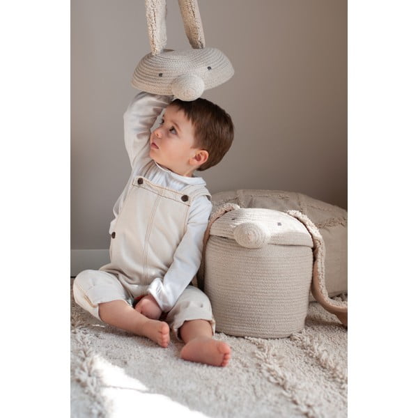 Iš tekstilės vaikiškas krepšys kreminės spalvos ø 25x30 cm Rita the Rabbit – Lorena Canals-image-2