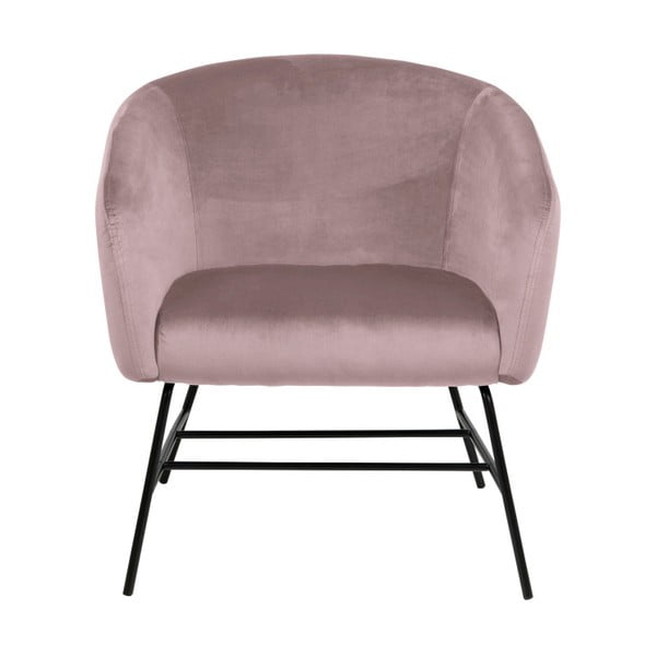 Rausvas aksominis fotelis Actona Ramsey-image-2