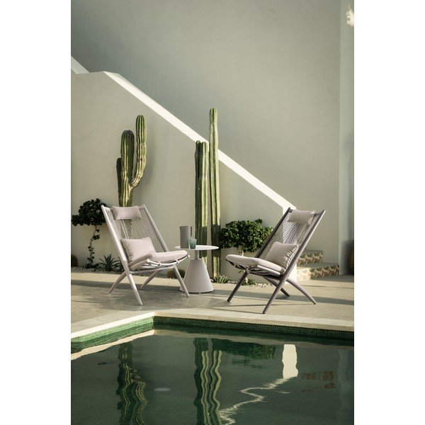 Iš aliuminio apvalios formos sodo šoninis staliukas ø 50 cm Aloha – Bizzotto-image-1