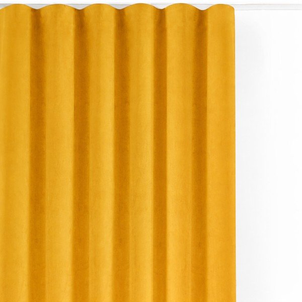 Iš velveto pritemdymas (dalinis užtemimas) užuolaida garstyčių spalvos 140x225 cm Velto – Filumi