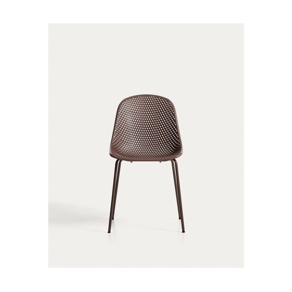 Rudos spalvos metalinė sodo kėdė Quinby – Kave Home-image-2