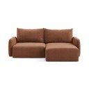 Raudonos plytų spalvos sulankstoma/su sandėliavimo vieta kampinė sofa (su dešiniuoju kampu) Kalena – Makamii