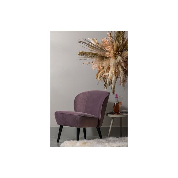 Krėslas violetinės spalvos iš velveto Sara – WOOOD-image-4