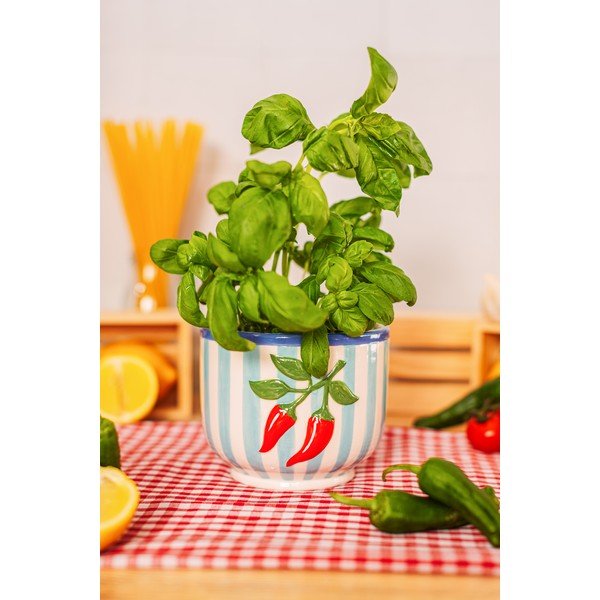 Iš keramikos rankomis dažytas gėlių vazono dangtelis ø 12 cm Chilli – Sass & Belle-image-1