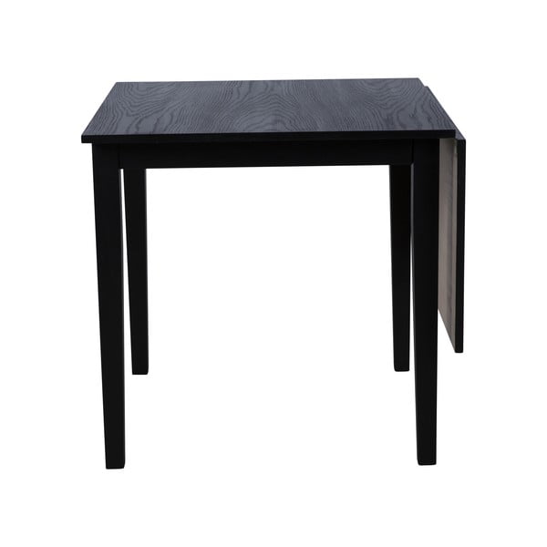 Juodos spalvos ąžuolo medienos sulankstomas valgomojo stalas Canett Salford, 75 x 75 cm