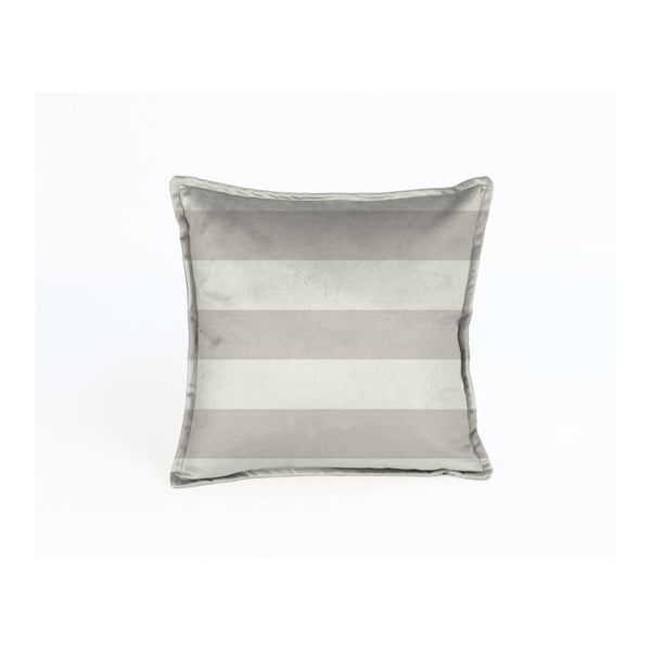 Smėlio spalvos dekoratyvinis užvalkalas Velvet Atelier Stripes, 45 x 45 cm