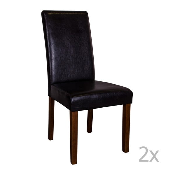 2 juodų kėdžių su tamsiomis kojomis rinkinys "House Nordic Mora