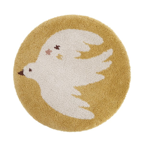 Vaikiškas kilimas ochros spalvos ø120 cm Bohemian Bird Miel – Nattiot