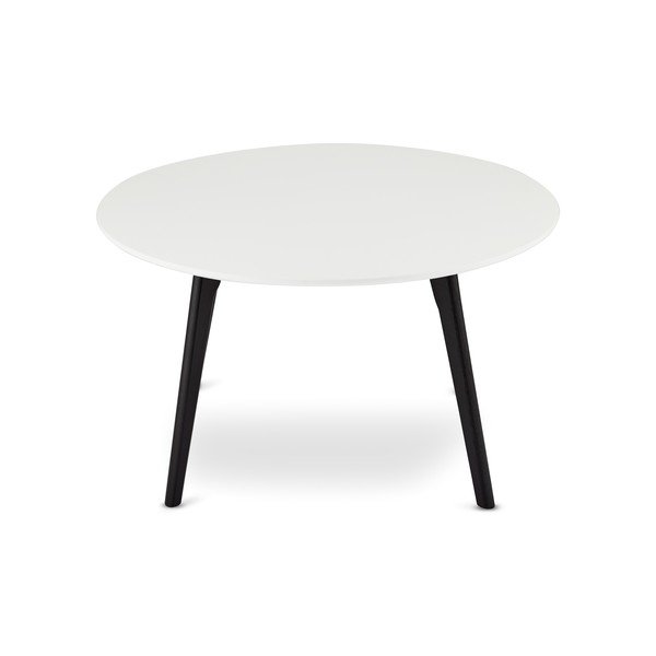 Juodai baltas kavos staliukas su ąžuolinėmis kojomis Furnhouse Life, Ø 80 cm-image-1