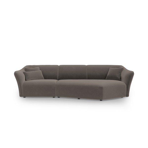 Iš velveto kampinė sofa rudos spalvos Tokyo – Cosmopolitan Design