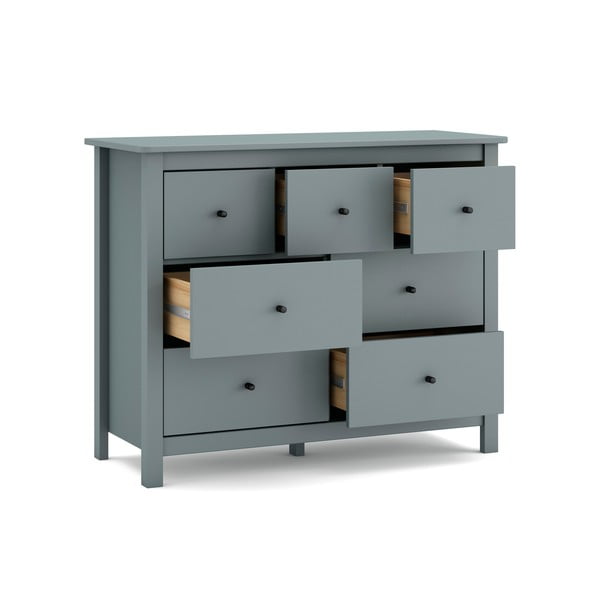 Pilkai žalios spalvos iš pušies masyvo šoninė spintelė 110x80x40 cm Misti – Marckeric-image-4