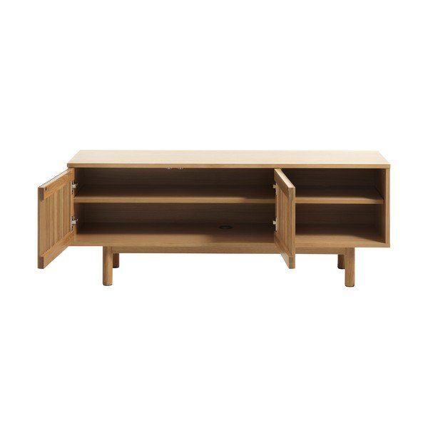 TV spintelė natūralios spalvos iš ąžuolo 143x55 cm Tiber – Unique Furniture-image-3