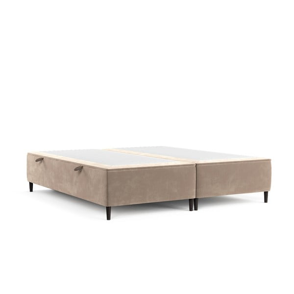 Dvigulė lova smėlio spalvos audiniu dengta su sandėliavimo vieta 160x200 cm Tate – Maison de Rêve