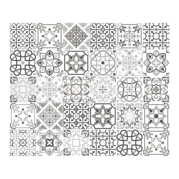 30 sieninių lipdukų rinkinys Ambiance Cement Tiles Shade of Gray Bari, 10 x 10 cm-image-1