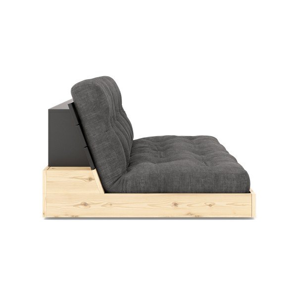 Sulankstoma sofa iš kordinio velveto juodos spalvos/antracito spalvos 196 cm Base – Karup Design-image-3