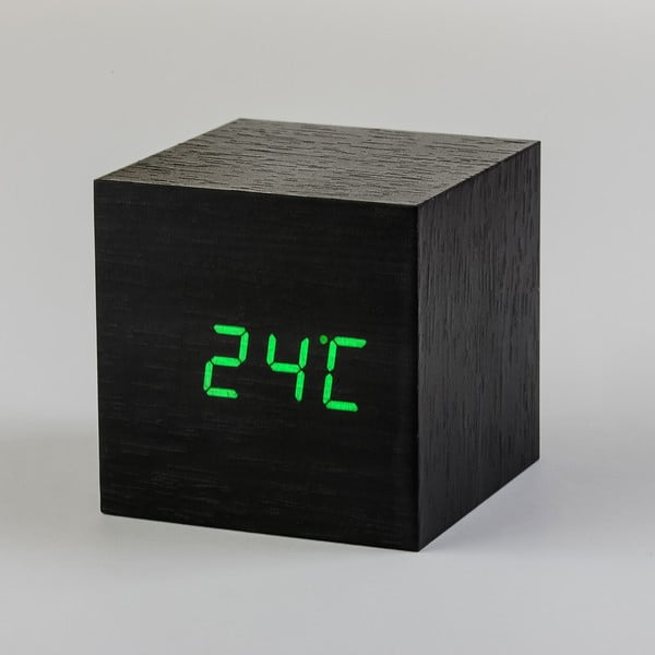 Žalias LED žadintuvas "Cube Click Clock", juodas-image-1