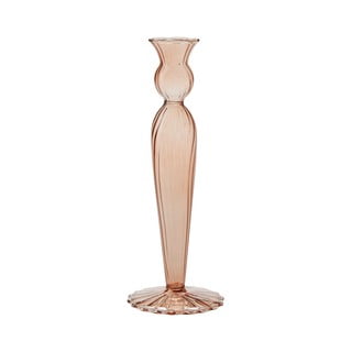 Rožinės spalvos stiklinė žvakidė Bahne & CO