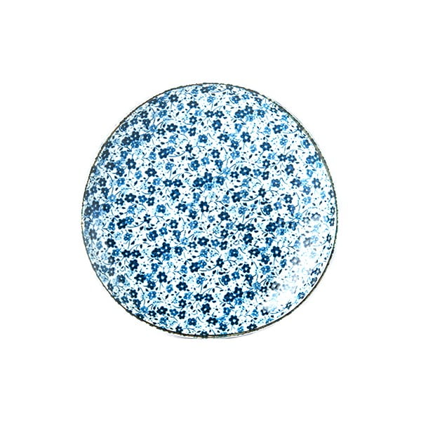 Mėlynos ir baltos spalvos keraminė lėkštė MIJ Daisy, ø 19 cm