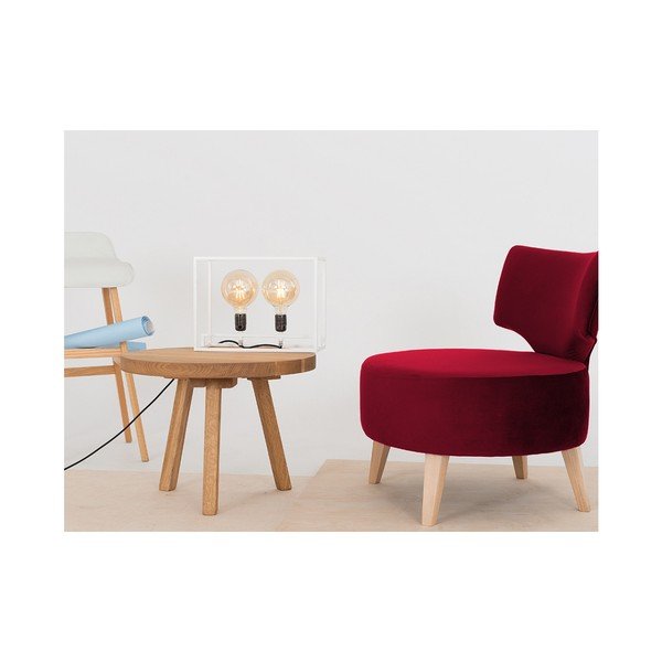 Tamsiai raudonos spalvos pasirinktinės formos fotelis "Flippin Armchair-image-3
