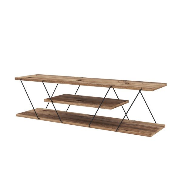 TV spintelė natūralios spalvos iš riešutmedžio 120x33 cm Canaz – Kalune Design-image-2