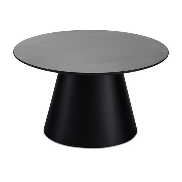 Kavos staliukas juodos spalvos/tamsiai pilkos spalvos su marmuro dekoro stalviršiu ø 80 cm Tango – Furnhouse