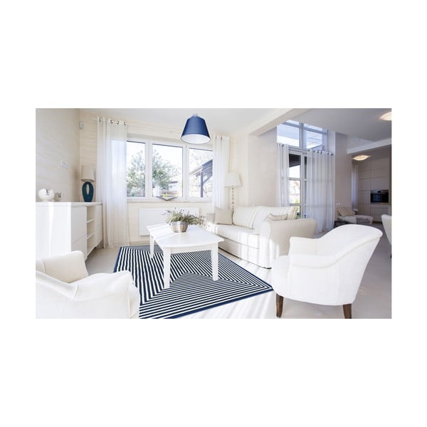 Tamsiai mėlynas lauko kilimas Floorita Braid, 160 x 230 cm-image-4