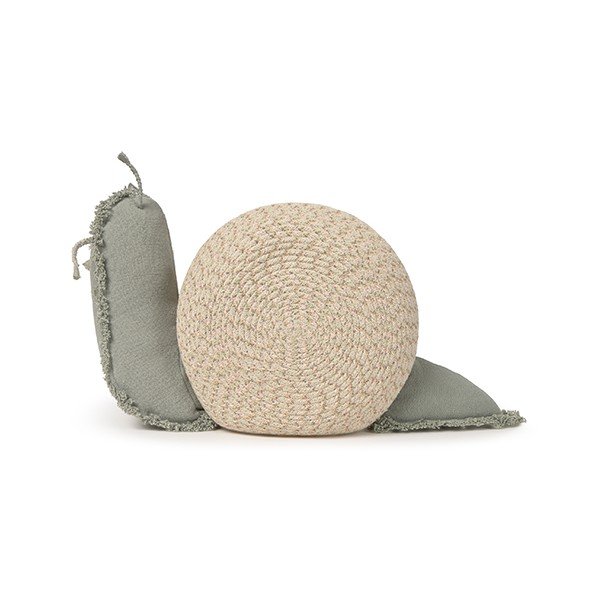 Kreminės spalvos/šalavijo spalvos iš tekstilės vaikiškas krepšys 60x24x30 cm Big Snail – Lorena Canals