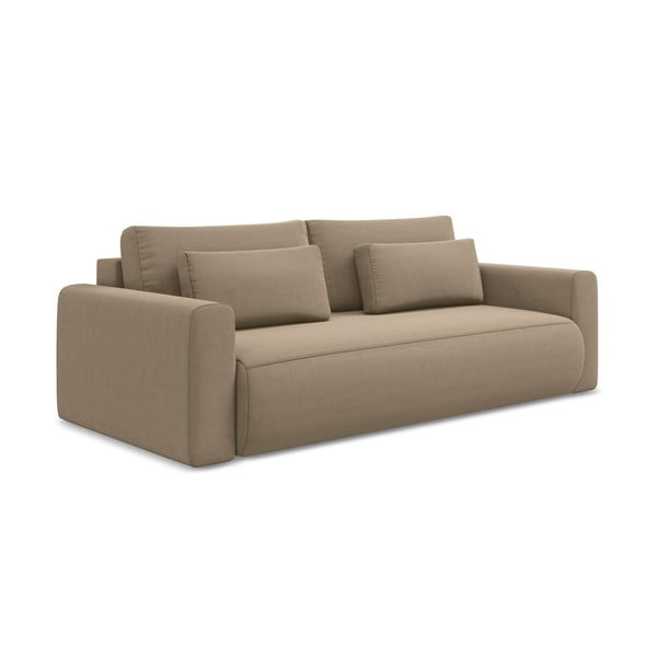 Šviesiai rudos spalvos iš velveto sulankstoma/su sandėliavimo vieta sofa 238 cm Kapua – Makamii-image-3