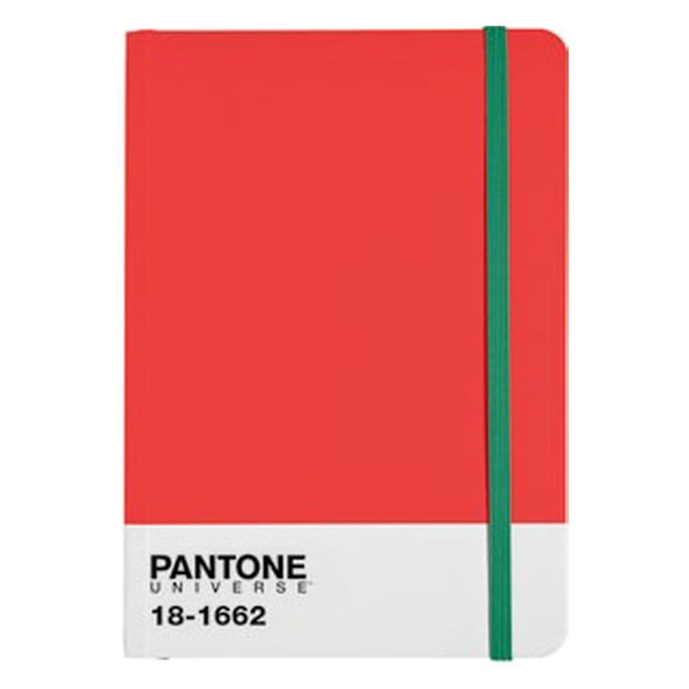 A4 formato sąsiuvinis su spalvotu trintuku Flame Scarlet/Poison Green 18-1662