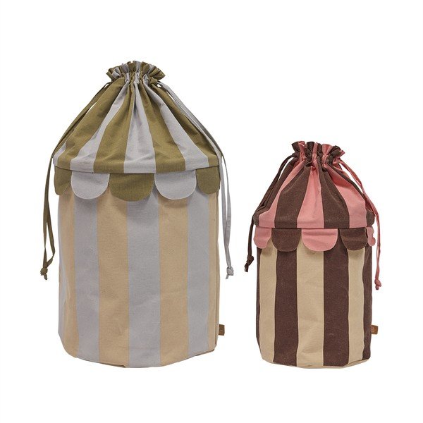Iš tekstilės vaikiški krepšiai 2 vnt. ø 38x66 cm Saga – OYOY Mini