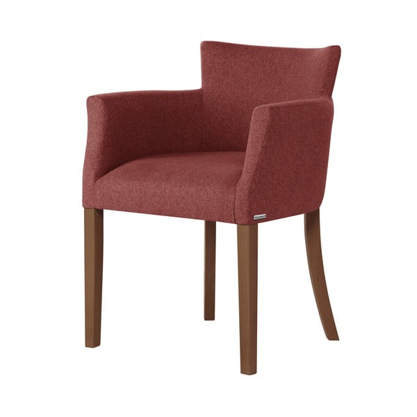 Plytų raudonos spalvos kėdė su tamsiai rudomis buko medienos kojomis Ted Lapidus Maison Santal
