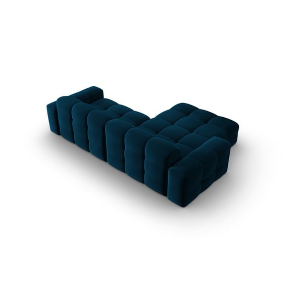 Tamsiai mėlyna aksominė kampinė sofa (kairysis kampas) Kendal - Micadoni Home-image-4