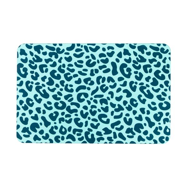Šviesiai mėlynas vonios kambario kilimėlis 39x60 cm Leopard - Artsy Doormats
