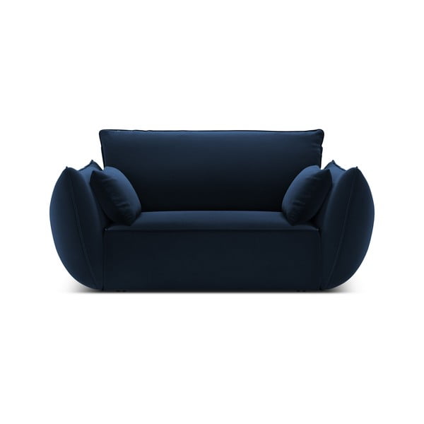 Tamsiai mėlynos spalvos iš velveto krėslas Vanda – Mazzini Sofas