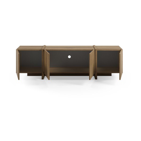 Natūralios spalvos TV spintelė iš ąžuolo 180x55x35 cm Volia – Marckeric-image-2