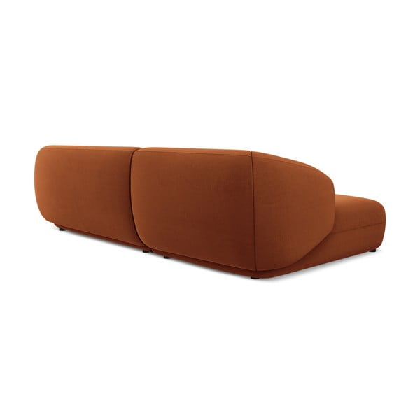 Oranžinės spalvos iš velveto kampinė sofa (su kairiuoju kampu) Moana – Makamii-image-3