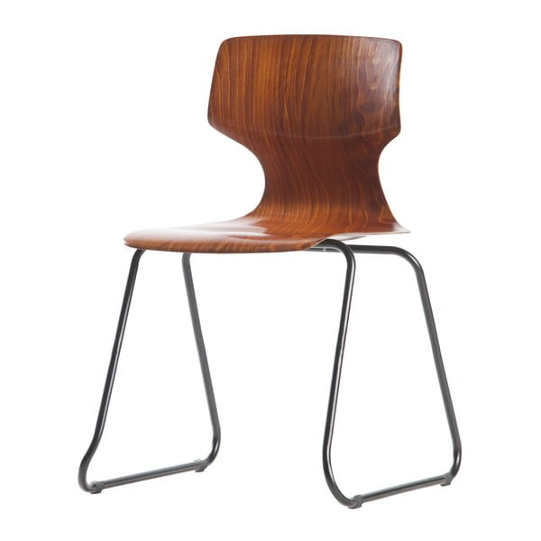 2 rudų kėdžių su pušies medienos sėdynėmis rinkinys WOOOD Donna