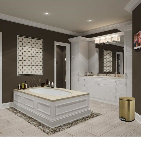 Matinės auksinės spalvos iš plieno šiukšliadėžė su pedalu 5 l   Akira – Spirella-image-2