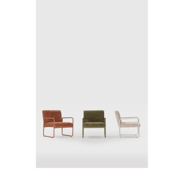 Smėlio spalvos iš šenilinio audinio krėslas Vince – MOME-image-1