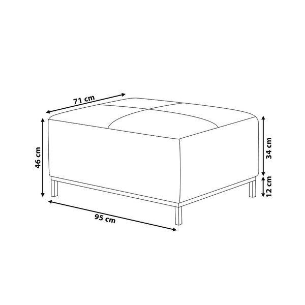 Šviesiai pilka "Monobeli Rachel Ottoman", 71 x 95 cm-image-1