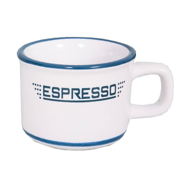 Baltos ir mėlynos spalvos keraminis espreso puodelis Antic Line Tasse